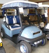 light blue golf cart